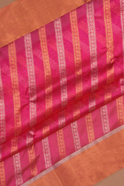 Image of Chanderi Fuchsia-Pink Saree