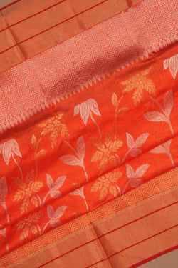 Image of Chanderi Orange Saree