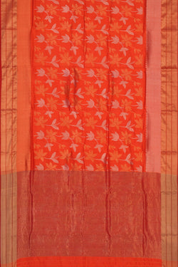 Image of Chanderi Orange Saree