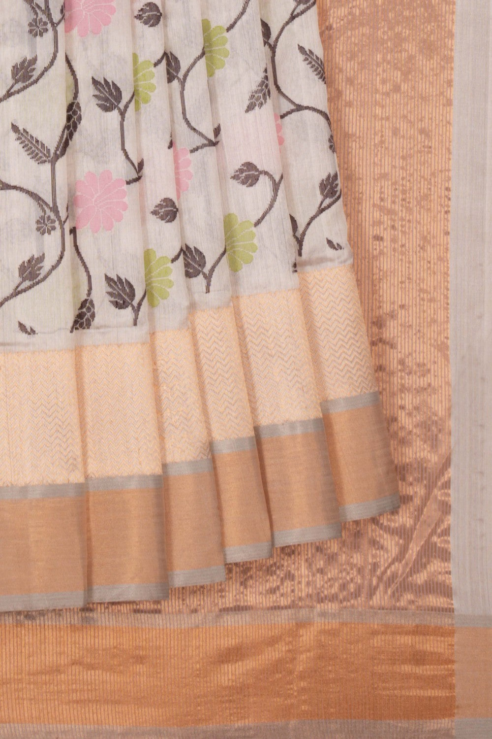 Chanderi Off-White Saree