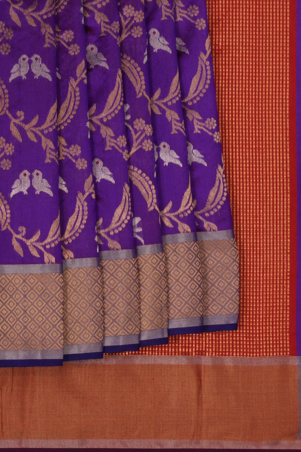 Chanderi Violet Saree