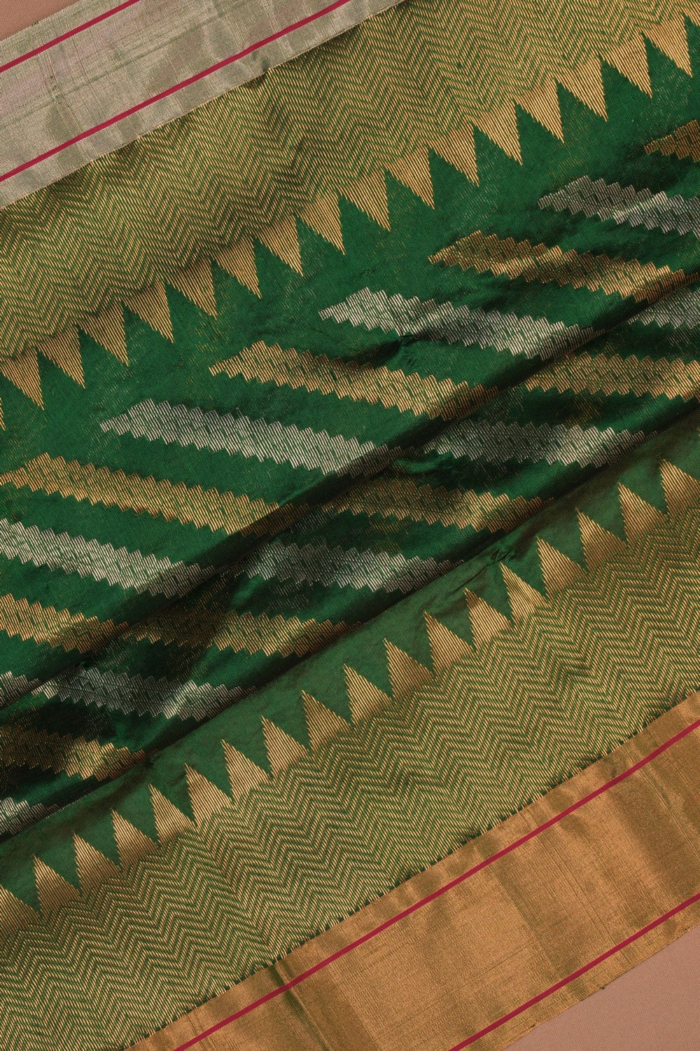 Chanderi Leaf Green Saree