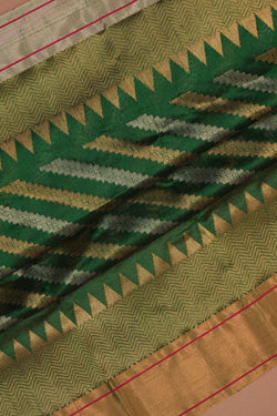 Image of Chanderi Leaf Green Saree