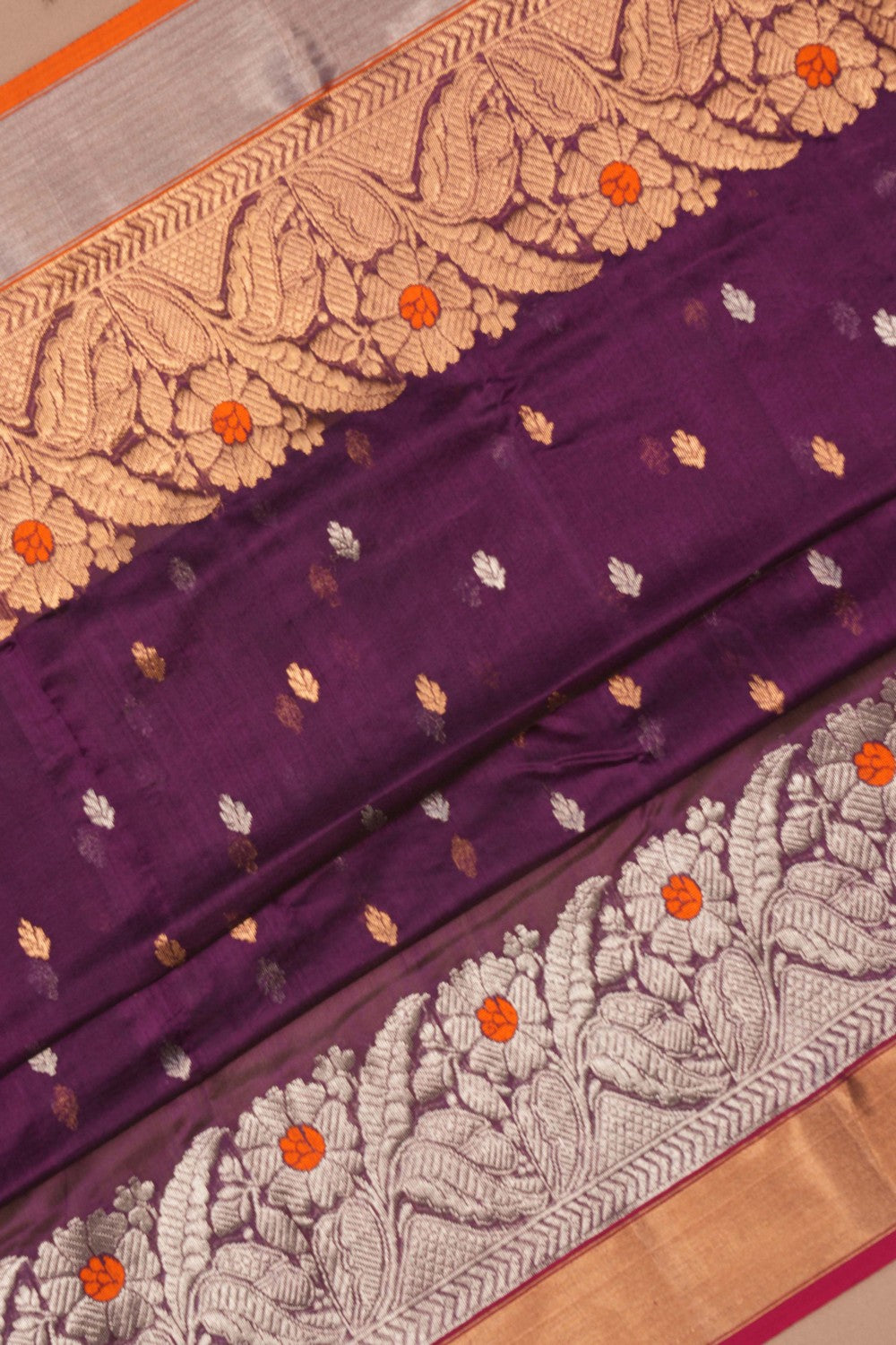 Chanderi Violet Saree