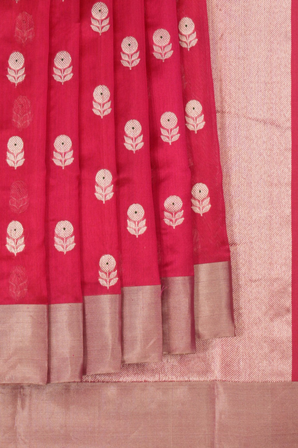 Chanderi Fuchsia Pink Saree