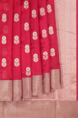 Image of Chanderi Fuchsia Pink Saree