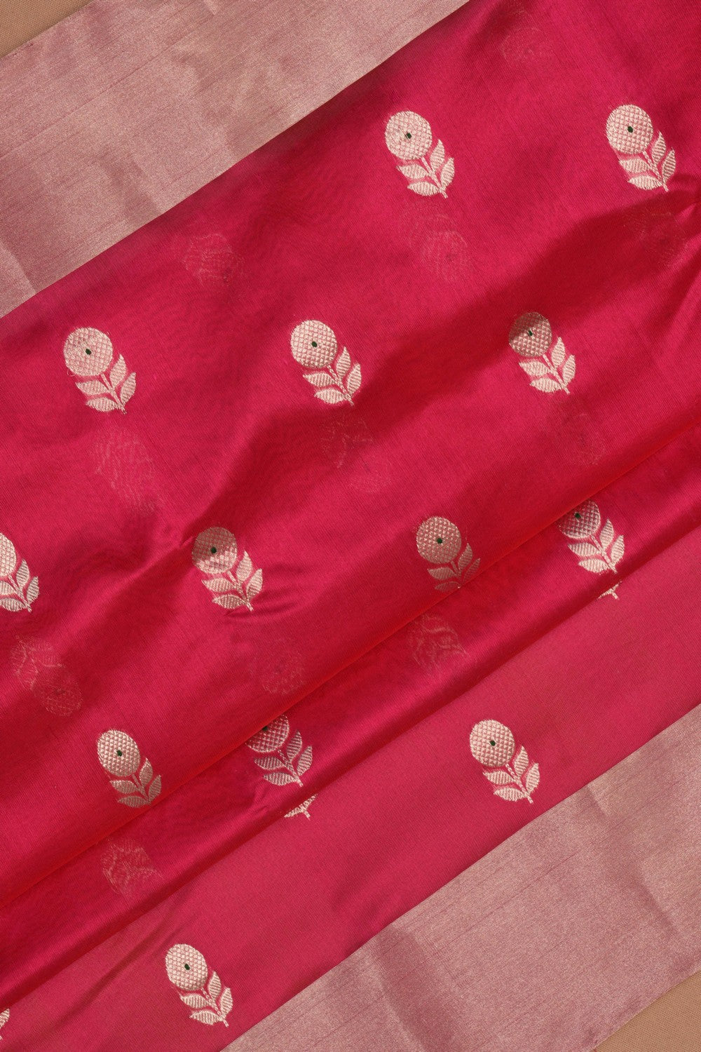 Chanderi Fuchsia Pink Saree