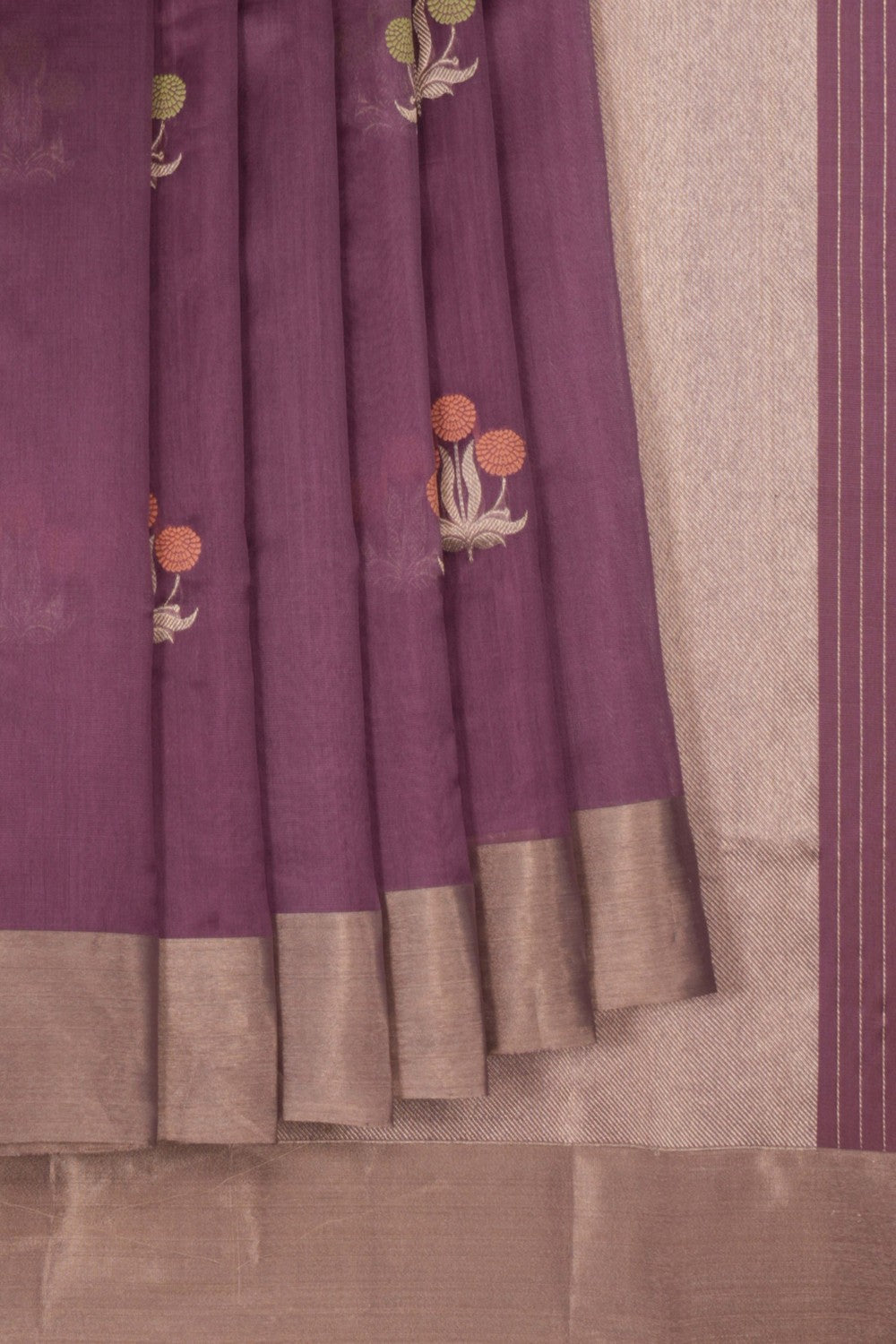 Chanderi Purple Saree