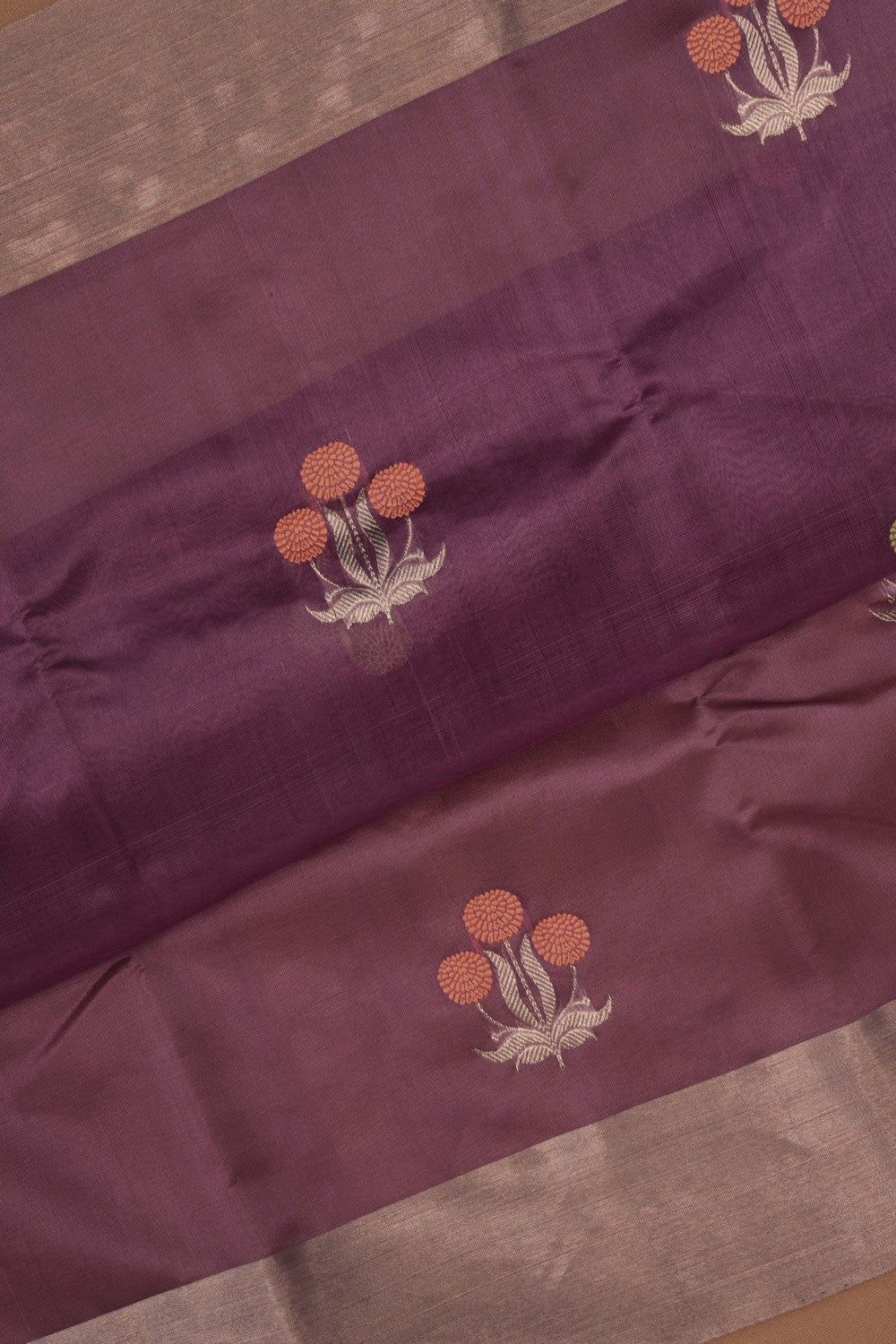 Chanderi Purple Saree