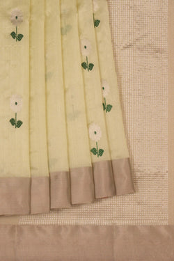 Image of Chanderi Pista Green Saree