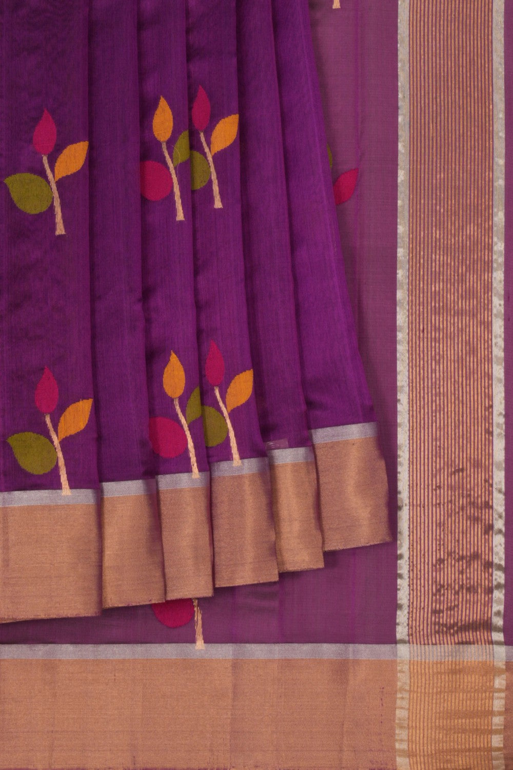 Chanderi Purple Saree