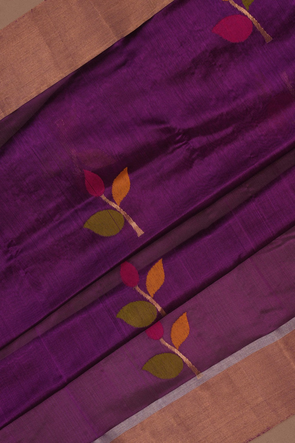 Chanderi Purple Saree