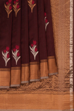 Image of Chanderi Earthy Maroon Saree