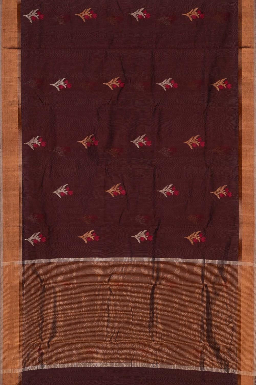 Chanderi Earthy Maroon Saree