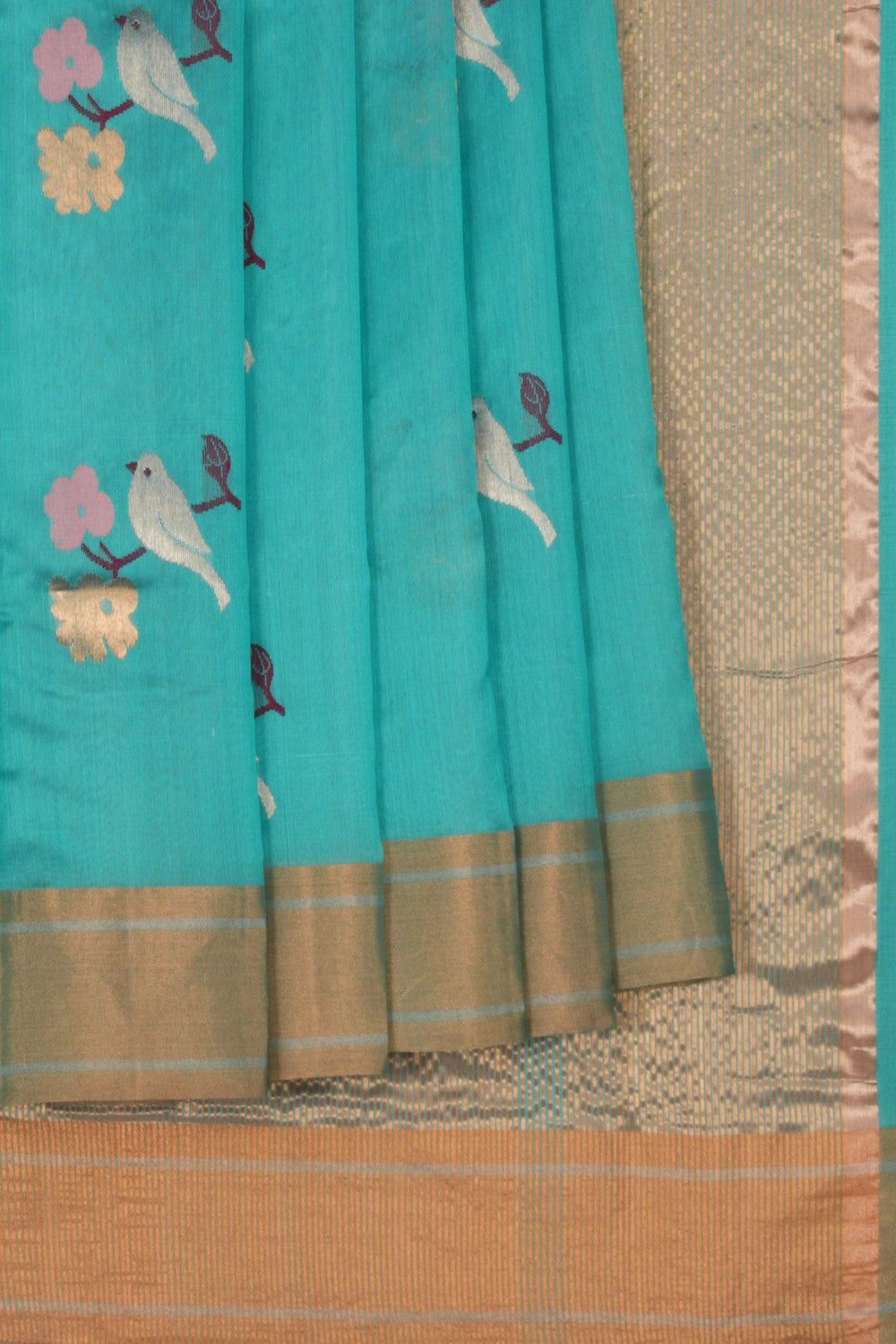 Chanderi Blue Saree