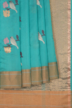 Image of Chanderi Blue Saree