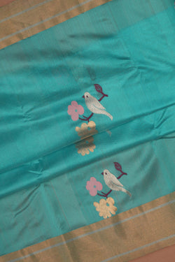 Image of Chanderi Blue Saree