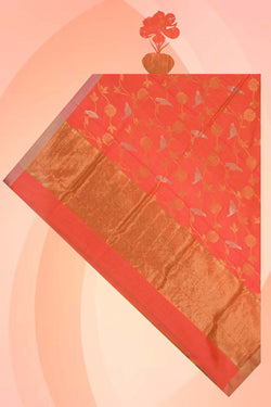 Image of Chanderi Coral Peach Dupatta