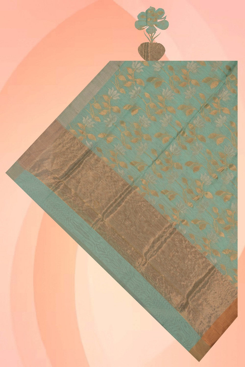 Chanderi Sea Green Dupatta