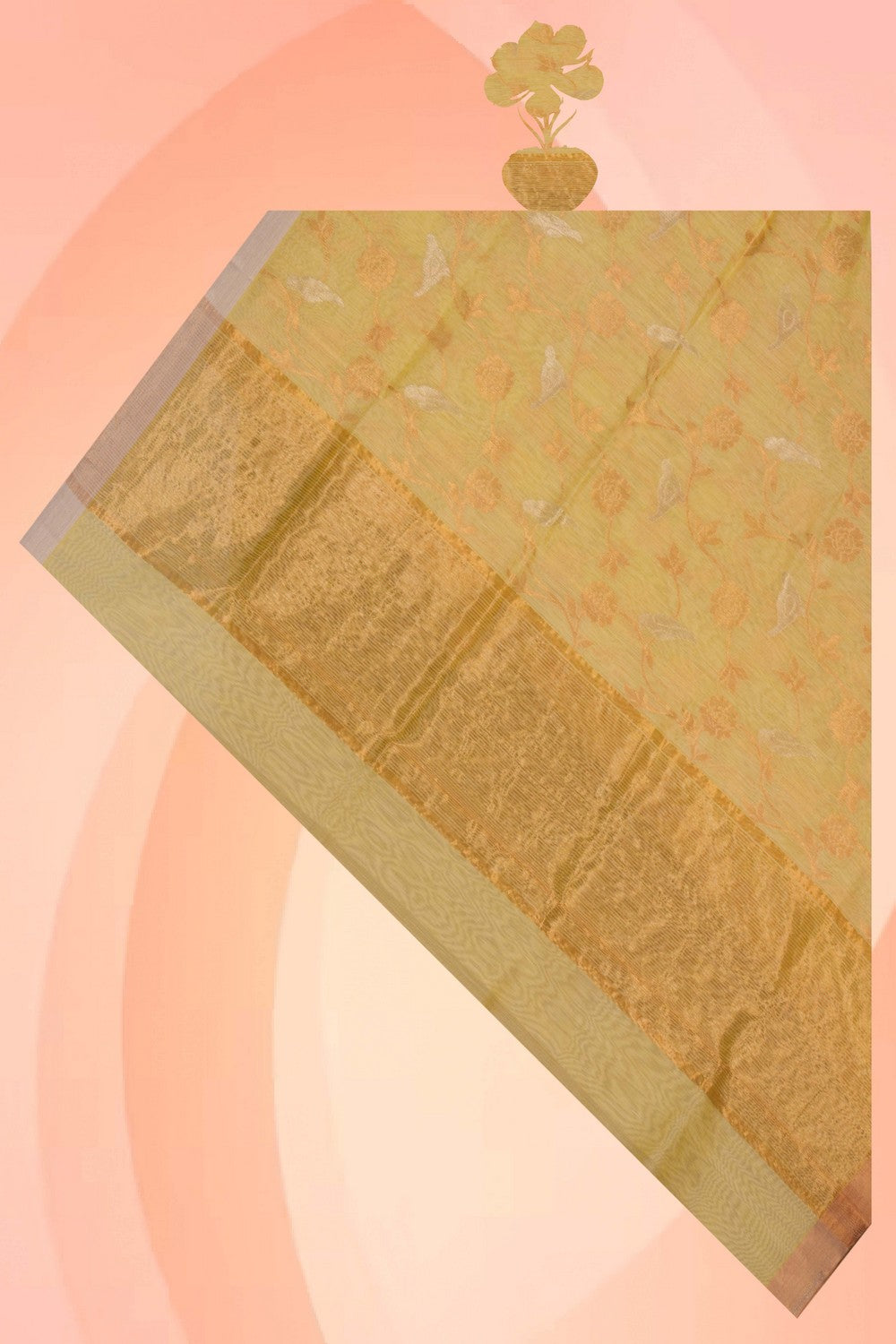 Chanderi Light Yellow Dupatta