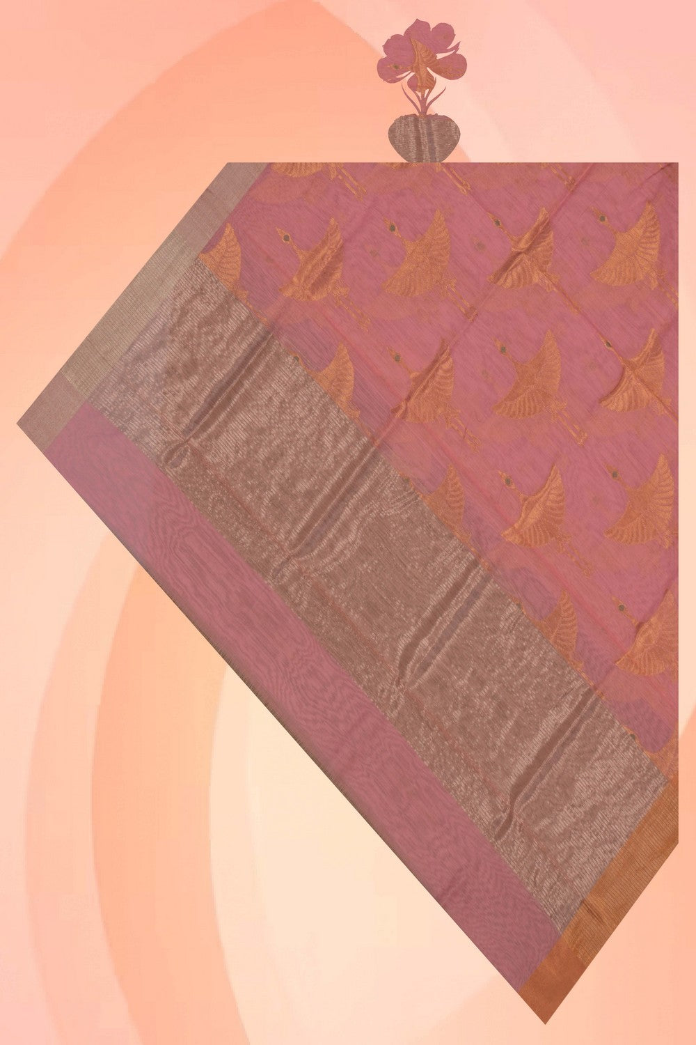 Chanderi Pink Dupatta