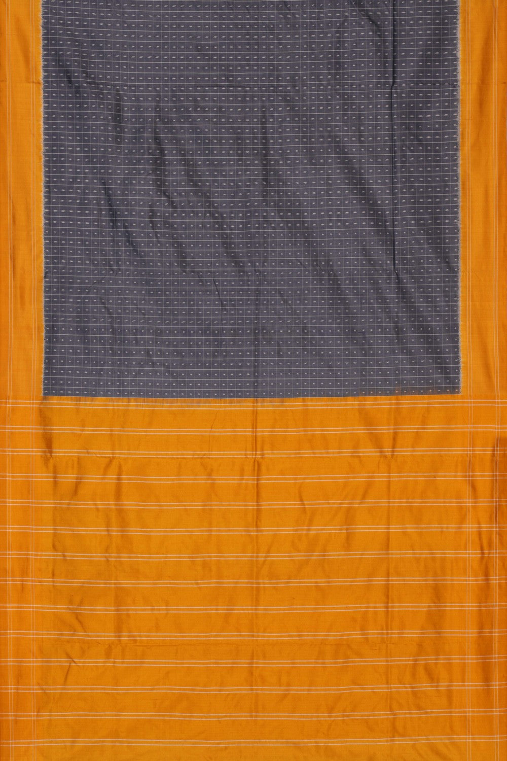 Pochampally Ikat Silk Grey Saree