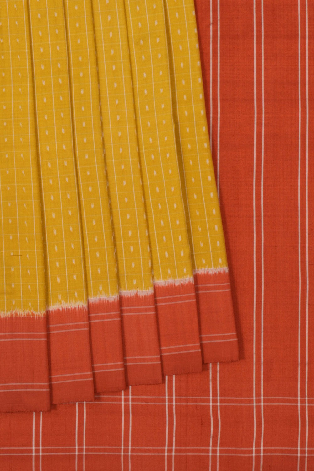 Pochampally Ikat Silk Yellow Saree