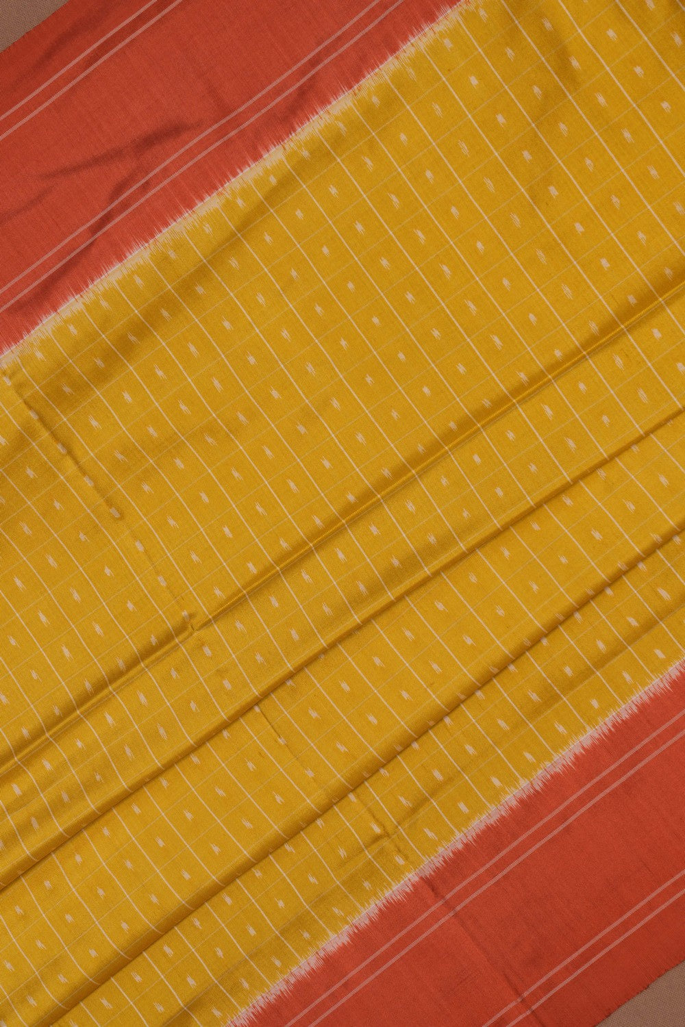 Pochampally Ikat Silk Yellow Saree