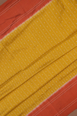 Image of Pochampally Ikat Silk Yellow Saree