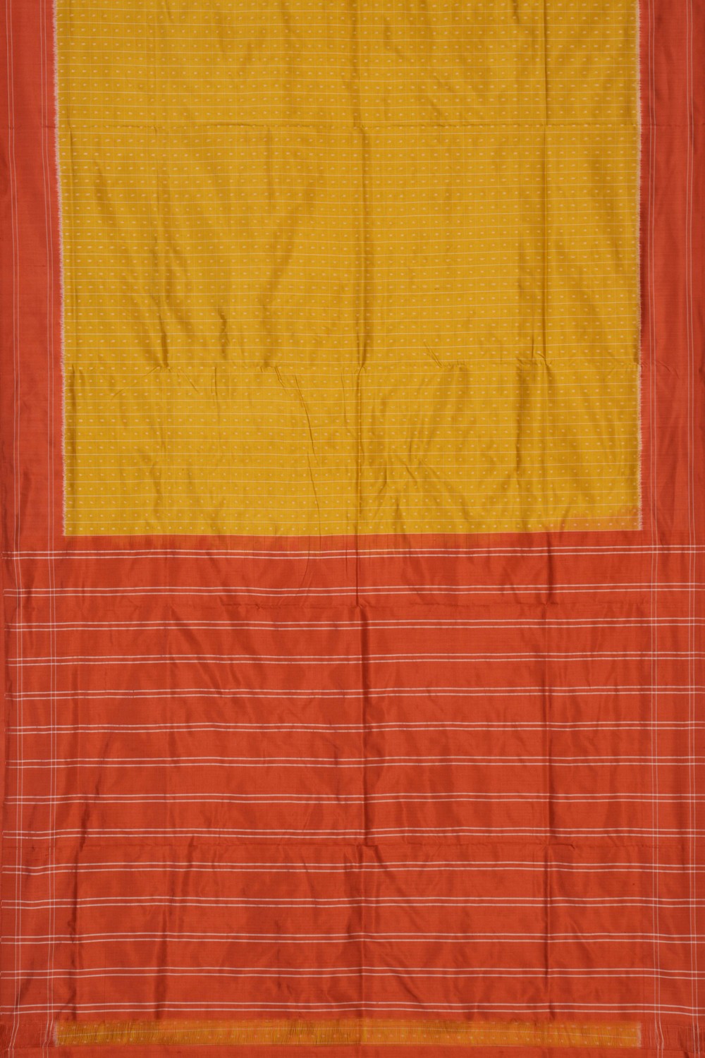 Pochampally Ikat Silk Yellow Saree