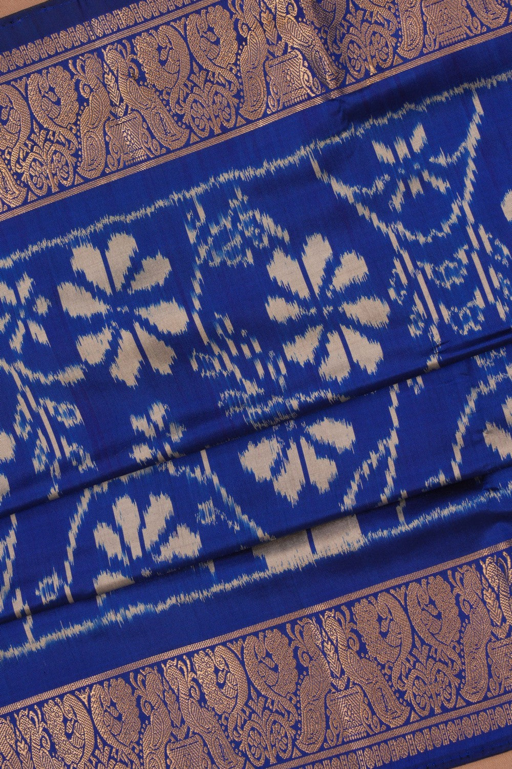 Pochampally Ikat Silk Blue Saree