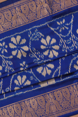 Image of Pochampally Ikat Silk Blue Saree