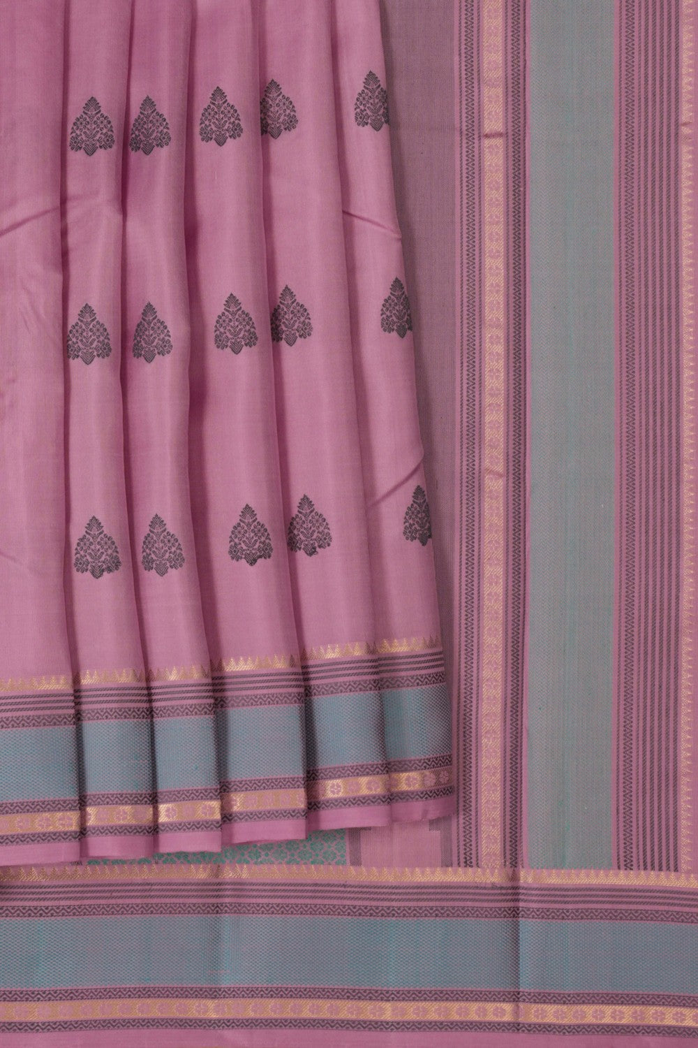 Kanchipuram Silk Moss Purple Saree