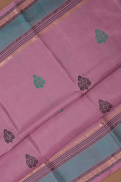 Image of Kanchipuram Silk Moss Purple Saree