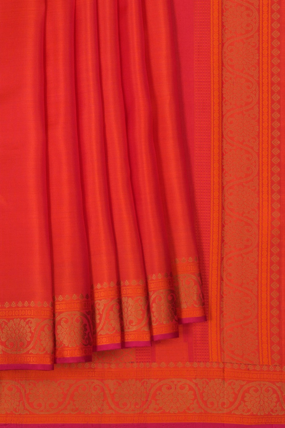 Kanchipuram Silk Fuchsia-Pink Saree