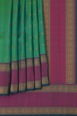 Image of Kanchipuram Silk Green saree