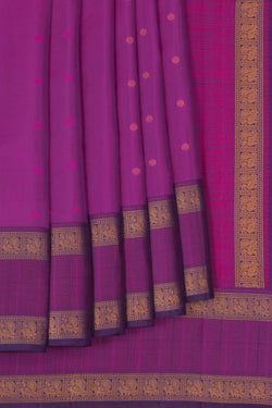 Image of Kanchipuram Silk Magenta-Pink Saree