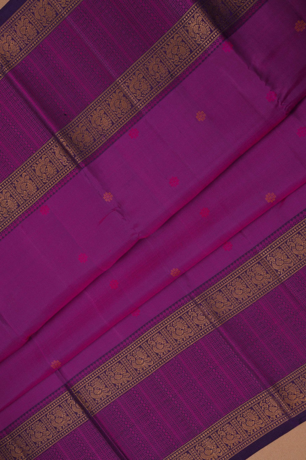 Kanchipuram Silk Magenta-Pink Saree