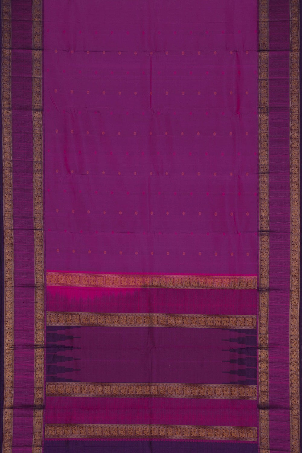 Kanchipuram Silk Magenta-Pink Saree