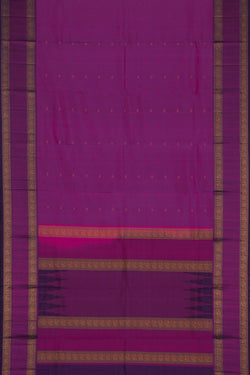 Image of Kanchipuram Silk Magenta-Pink Saree