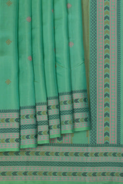 Image of Kanchipuram Silk Sea Green Saree