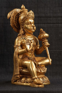 Image of Brass Lord Hanuman Statue