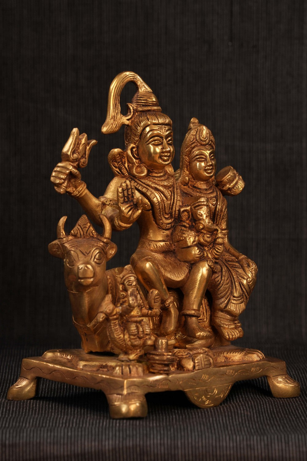 Image of Brass Shiva Parivar statue