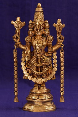 Image of Balaji Auspicious Holy Symbol Namam Shankh Chakra in Brass
