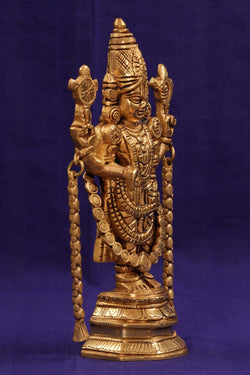 Image of Balaji Auspicious Holy Symbol Namam Shankh Chakra in Brass