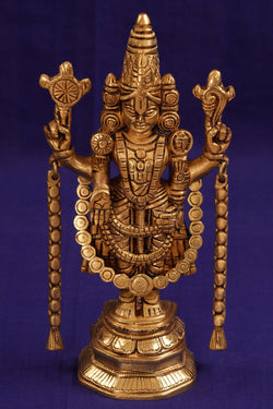 Image of Balaji Auspicious Holy Symbol Namam Shankh Chakra in Brass