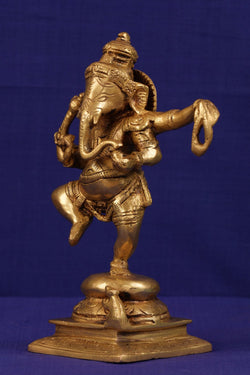 Image of Brass Dancing Ganesha Sculpture