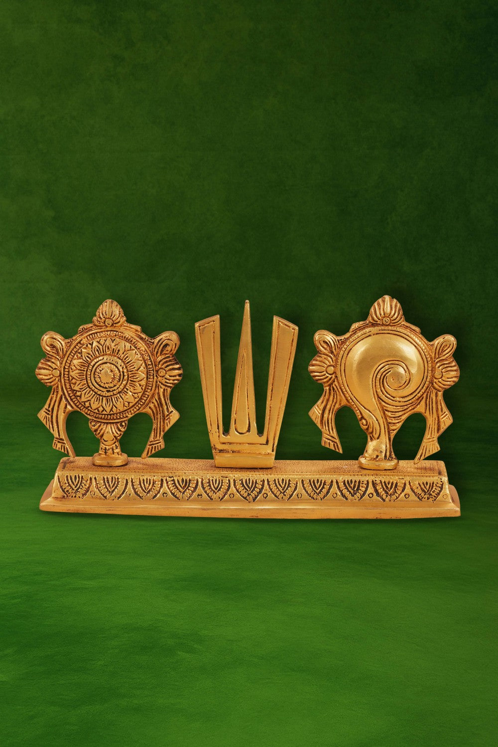 Image of Brass Balaji Shankh Chakra Namam Stand