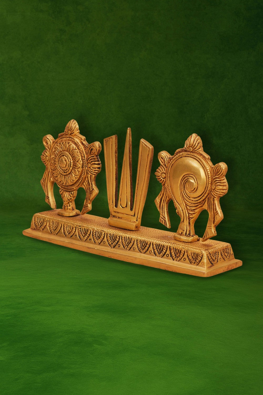 Image of Brass Balaji Shankh Chakra Namam Stand
