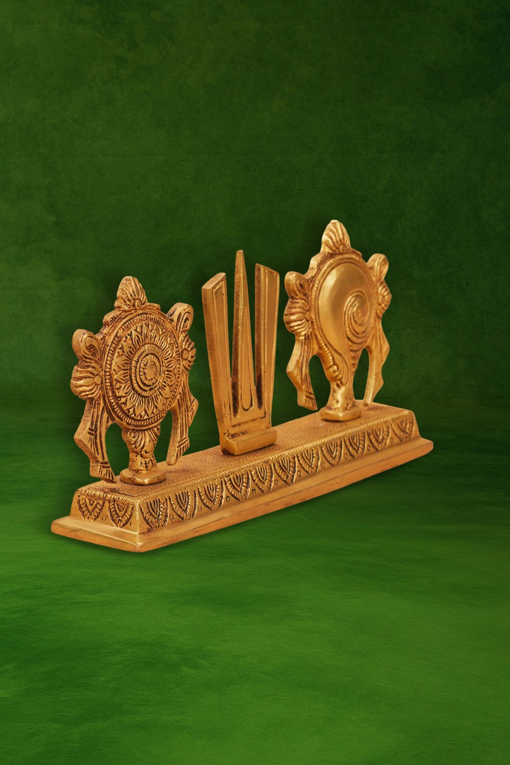 Image of Brass Balaji Shankh Chakra Namam Stand